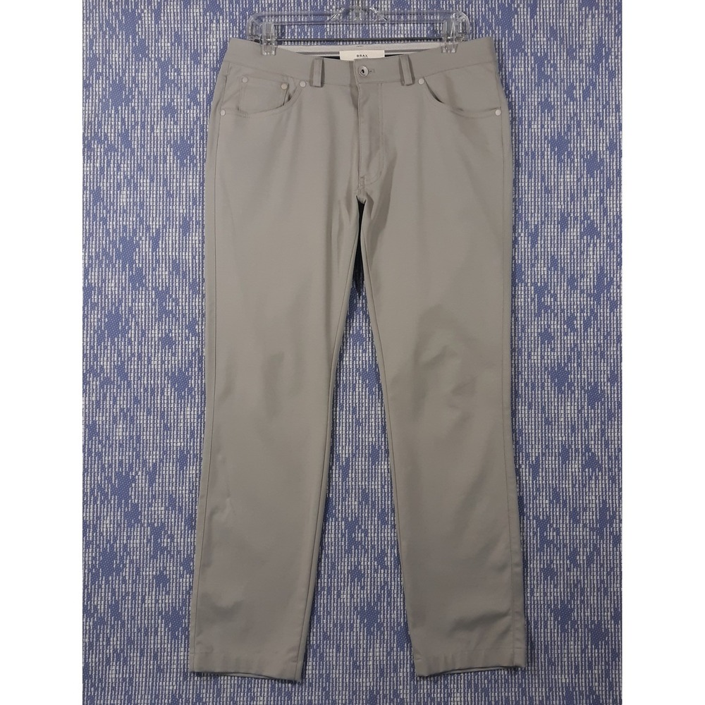 Brax Feel Good Chuck Pants Mens Size 33 x 30 Light Gray Chino